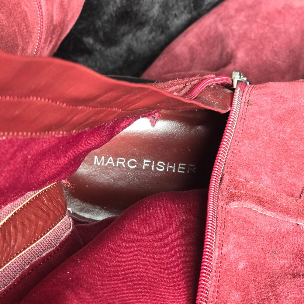 Gorgeous Marc Fisher, Burgundy Suede Boots, Women's 10 - Picture 9 of 13